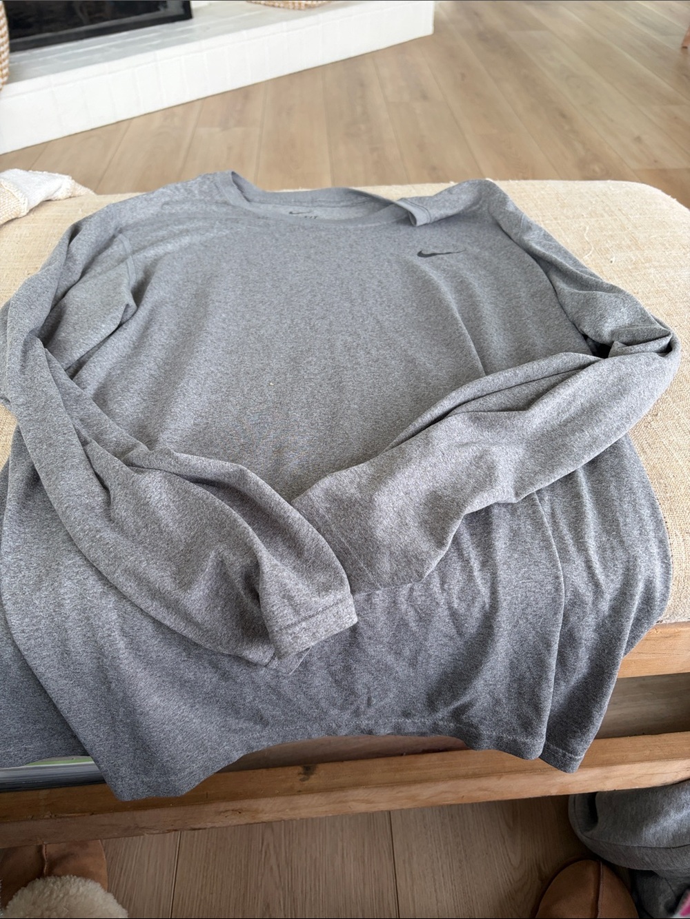 Nike Gray Long Sleeve Performance Top